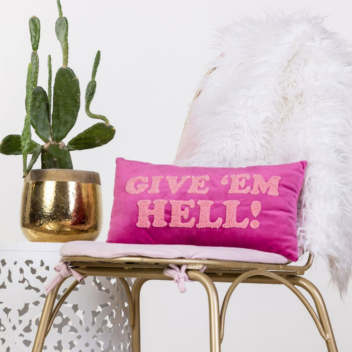 Give Em Hell Towel Loop Lumbar Pillow