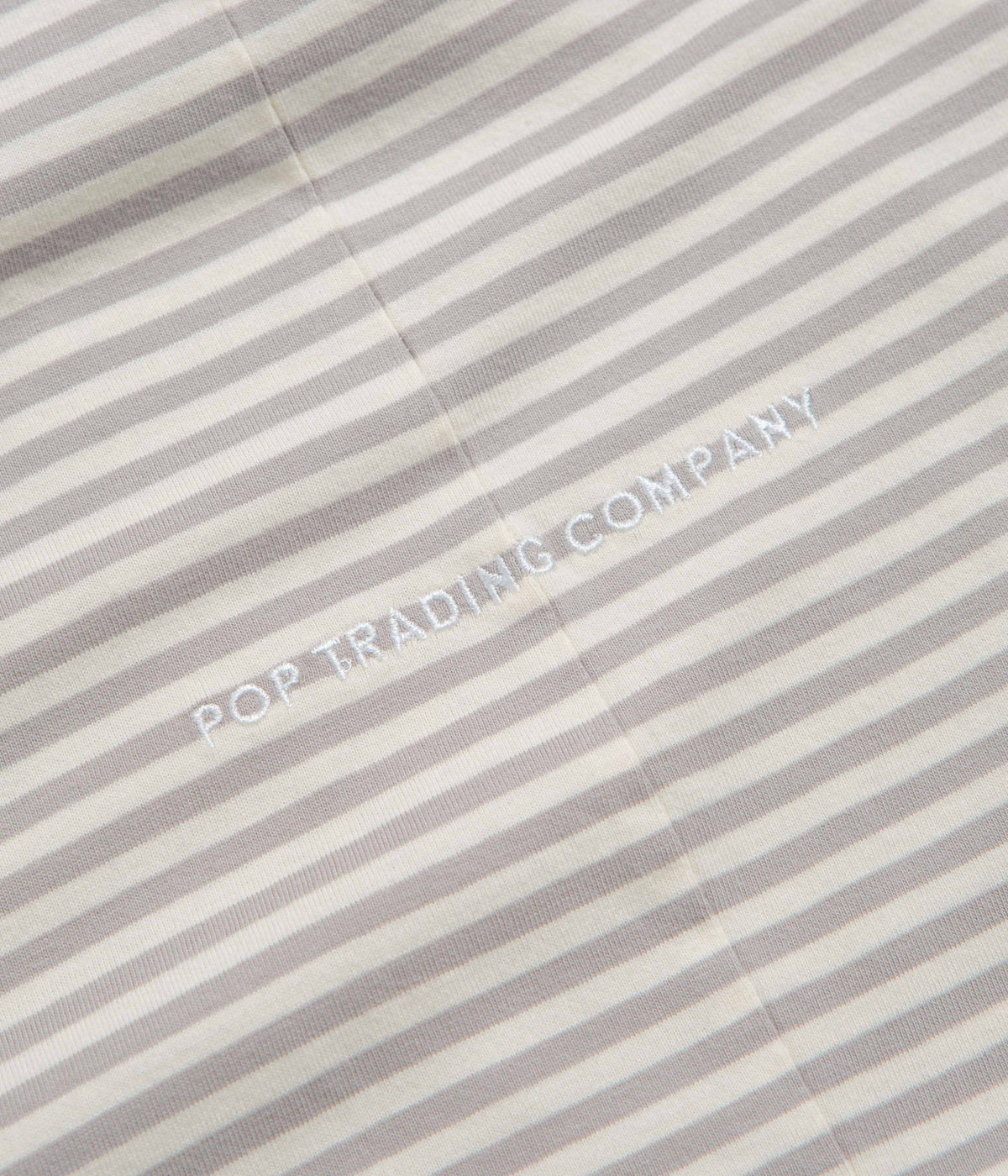 Pop Trading Company Striped Logo T-Shirt - Quarry