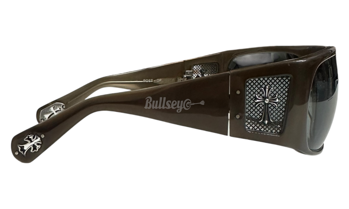 Chrome Hearts Post Op Light Brown Blue/Grey Tinted Sunglasses (PreOwned)