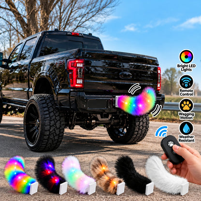 🐾 Remote-Controlled Wagging Car Tail 🚗 | Funny Fluffy Tail for Trucks & SUVs
