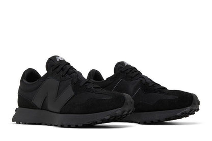 New Balance 327 Black White Tongue Logo