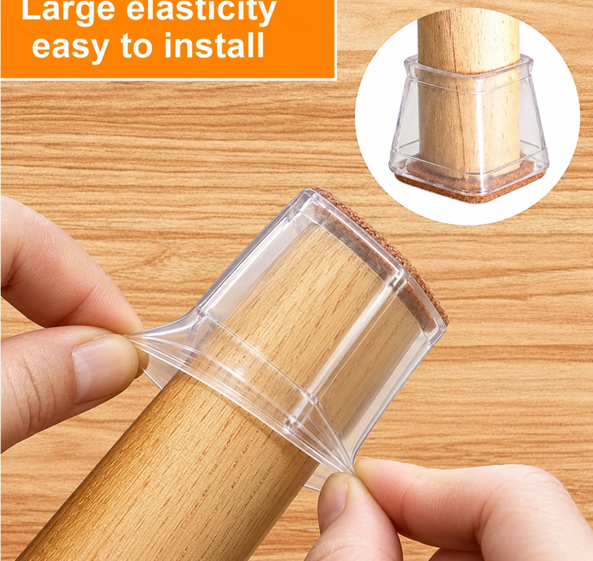 Clear Silicone Chair Leg Protectors with Felt Pads – Anti-Scratch, Noise-Reducing Furniture Floor Protectors