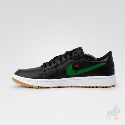 Clean on the Green - Jordan 1 Low Black Golf Custom