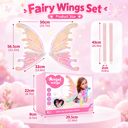 🦋 Electric Light Up Butterfly Wings - Moving LED Fairy Wings for Kids Costume 🧚‍♀️