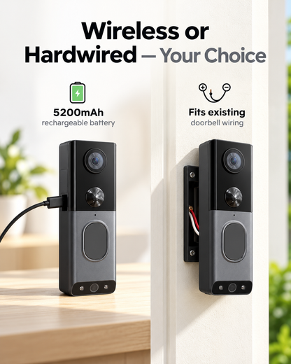 🔥 Limited Time Deal: 3K Ultra HD Smart Dual Camera Doorbell – Color Night Vision, AI Detection & Two-Way Audio