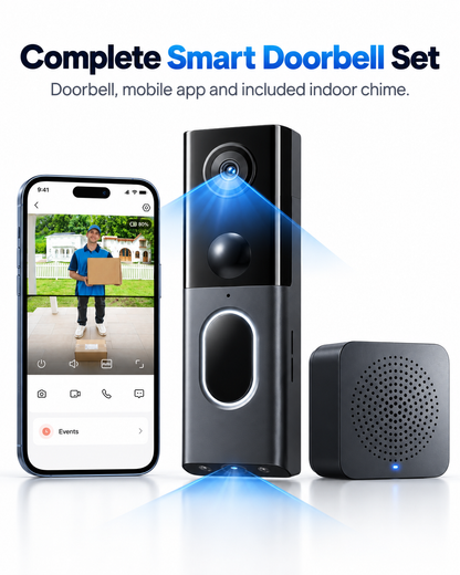 🔥 Limited Time Deal: 3K Ultra HD Smart Dual Camera Doorbell – Color Night Vision, AI Detection & Two-Way Audio