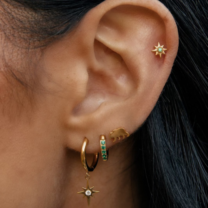 Emerald Nova Flat Back Stud