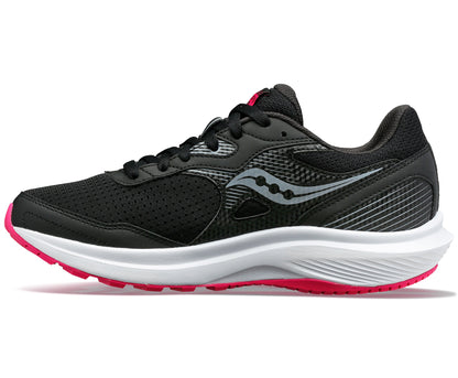 Saucony Women's Cohesion 16 Running Shoes in Black/Fuchsia (Wide)