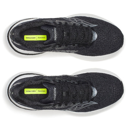 Saucony Men's Ride 19 Running Shoes in Black/Silver (Wide)