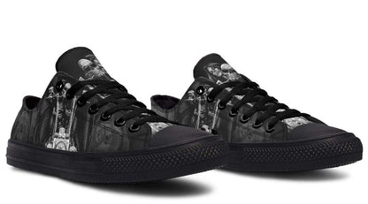 Motorbike Skull Black Lowtop Sneaker