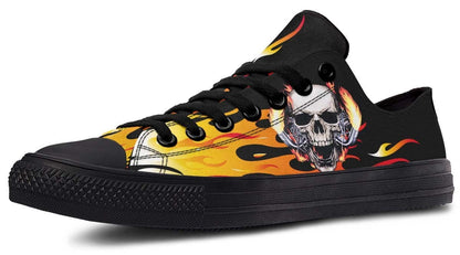 Fire Skull Black Lowtop Sneaker