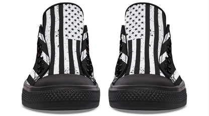 Black and White American Flag with Dumbbell Lowtop Sneaker