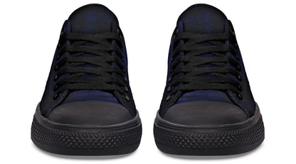 “No Pain No Gain” Blue Pattern Black Lowtop Sneaker