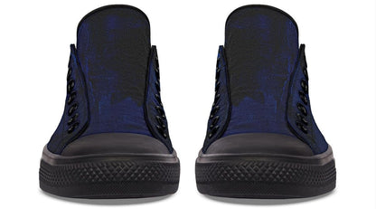 “No Pain No Gain” Blue Pattern Black Lowtop Sneaker