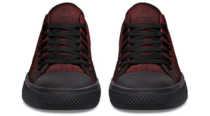 “No Pain No Gain” Red Pattern Black Lowtop Sneaker