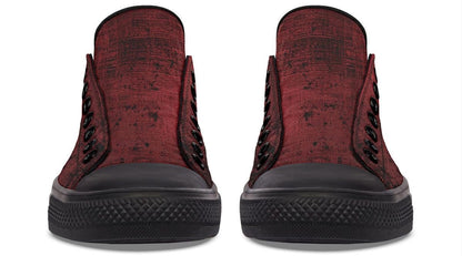 “No Pain No Gain” Red Pattern Black Lowtop Sneaker