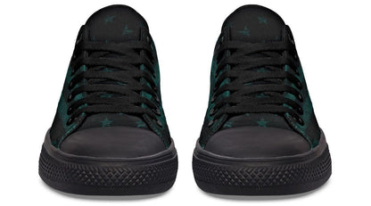 “No Pain No Gain” American Flag Green Pattern Black Lowtop Sneaker