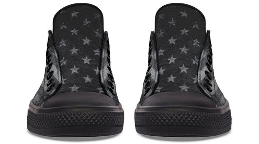 “No Pain No Gain” B&W Pattern Black Lowtop Sneaker