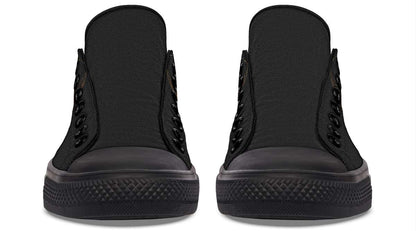 Gold Foil Skull Pattern (No Label Print) Black Lowtop Sneaker