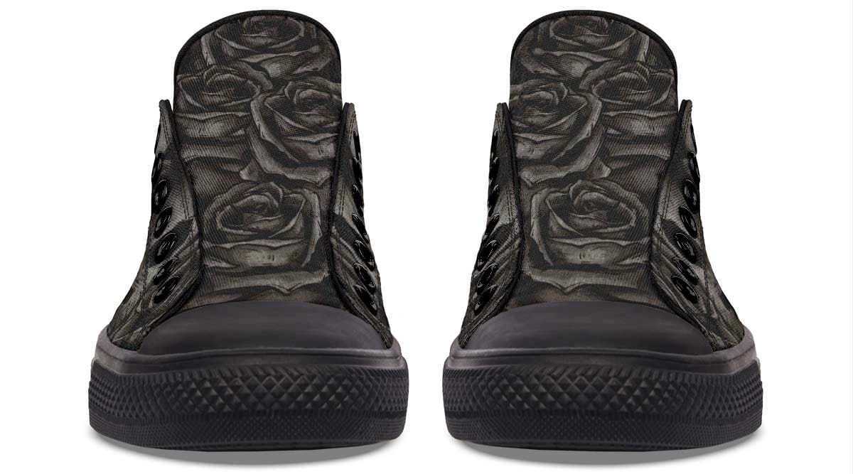 Dead Rose Pattern Black Lowtop Sneaker