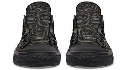 Dead Rose Pattern Black Lowtop Sneaker