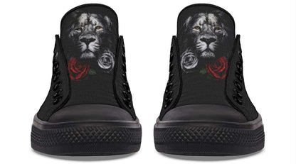 Lion and Rose Black Lowtop Sneaker