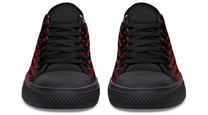 Barbell Pattern Black Lowtop Sneaker