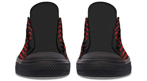 Barbell Pattern Black Lowtop Sneaker