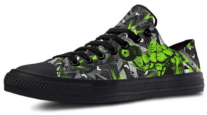 Green Polygon Gym Dumbbell Pattern Lowtop Sneaker