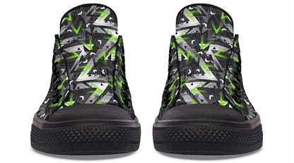 Green Polygon Gym Dumbbell Pattern Lowtop Sneaker