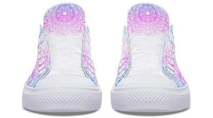 Mandala Skull Pattern White Lowtop Sneaker