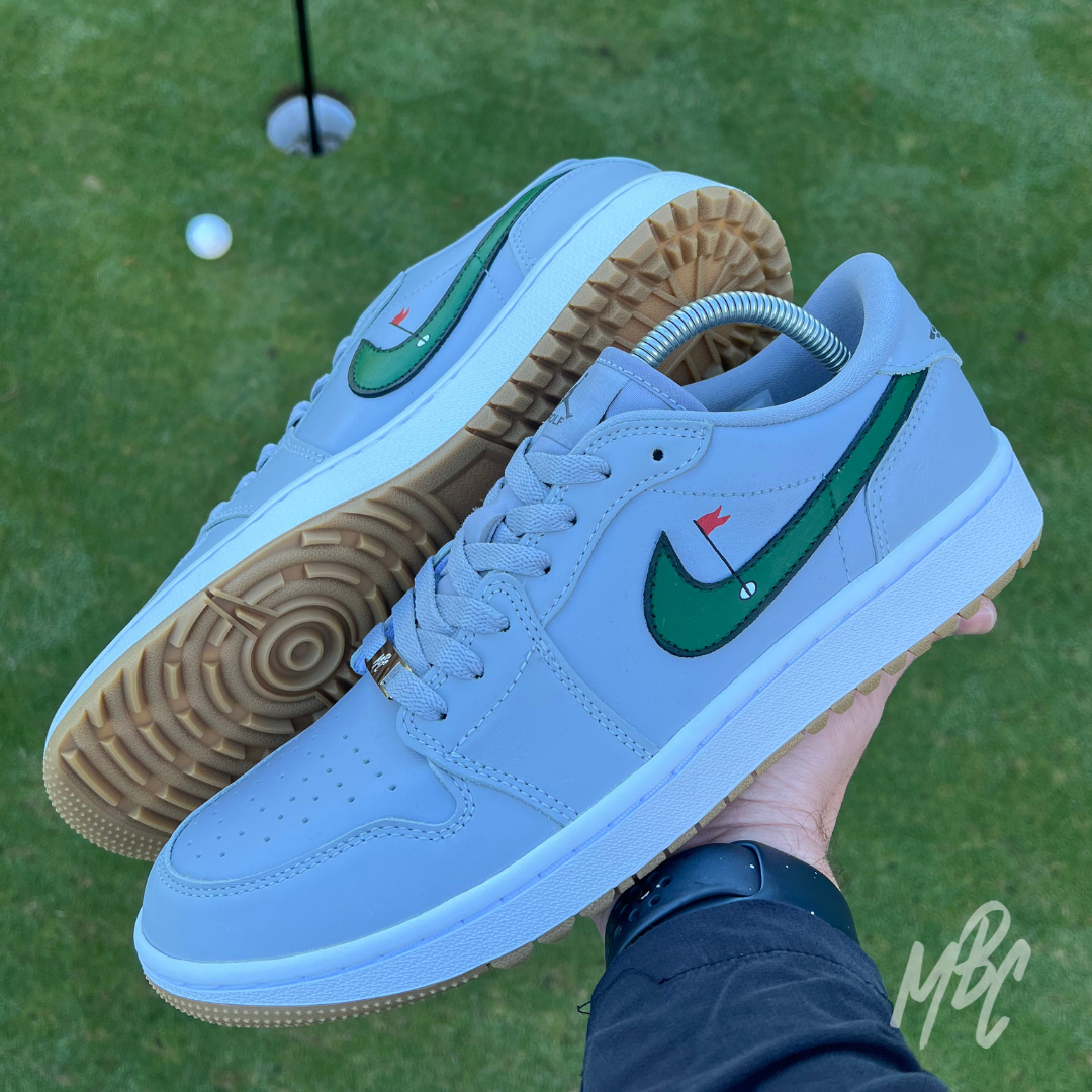 Clean on the Green - Jordan 1 Low Golf Custom