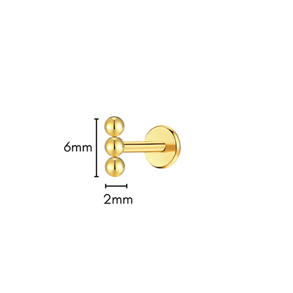 Beaded Bar Flat Back Stud