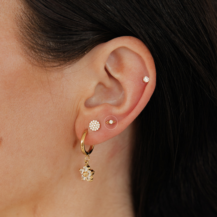 Beaded Halo Flat Back Stud