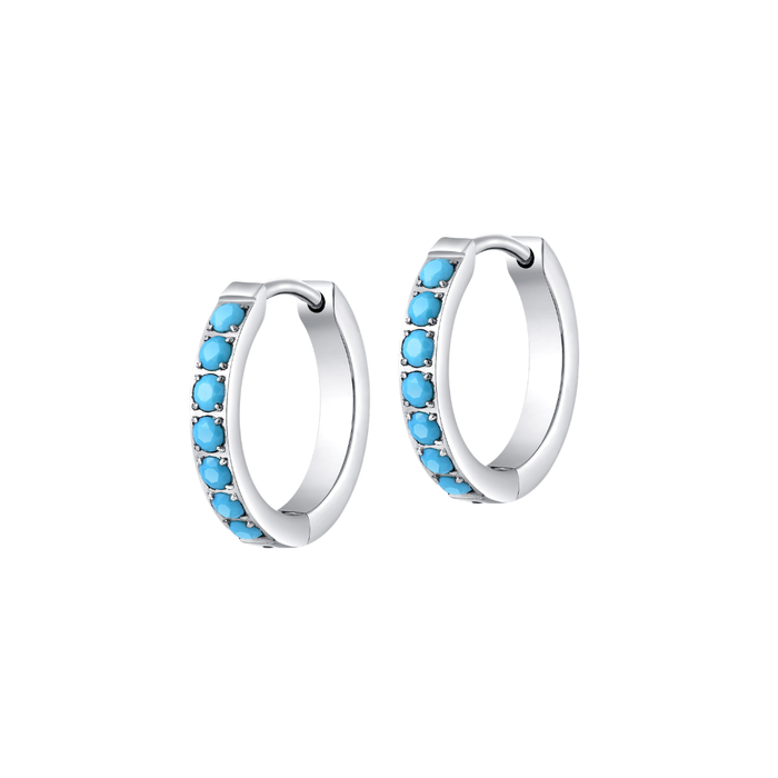 Blue Skies Hoops in Titanium