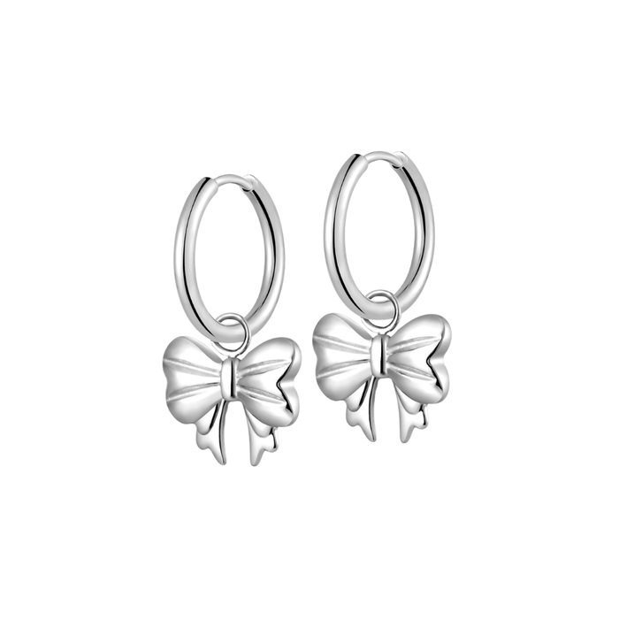 Bow Charm Hoops