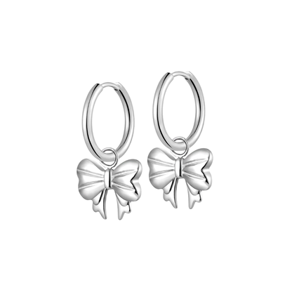 Bow Charm Hoops