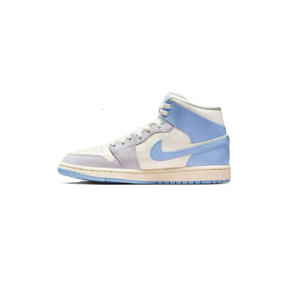 Women's Jordan 1 Mid Psychic Blue/Neutral Grey-Sail (BQ6472 402)