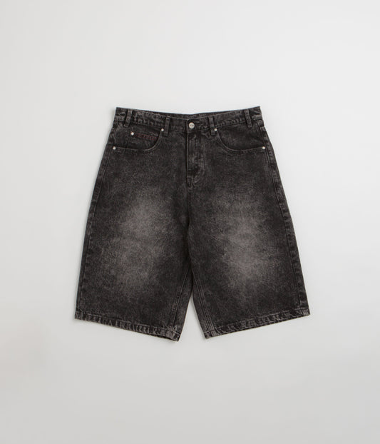 Butter Goods Distressed Big Denim Shorts - Gun Metal