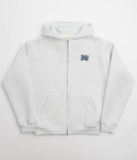 Butter Goods Pile Lined Zip-Thru Hoodie - Ash