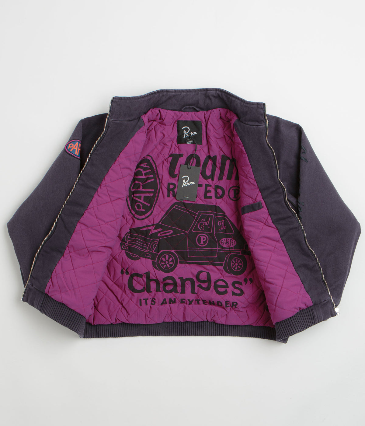 by Parra Owl Meets Rat Racing Jacket - Blue