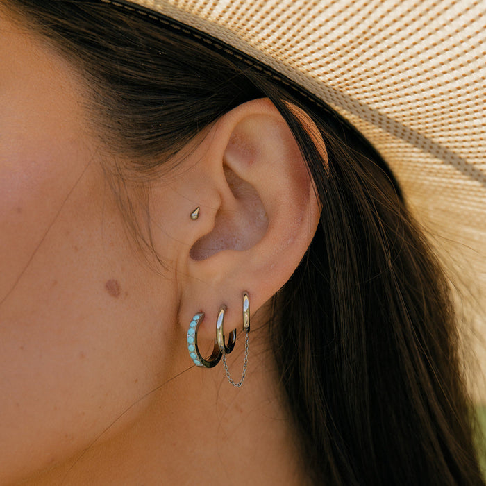 Chainlink Hoops in Titanium