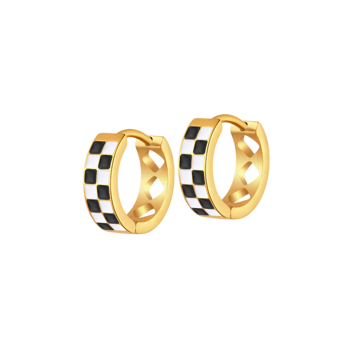 Checkered Titanium Hoops