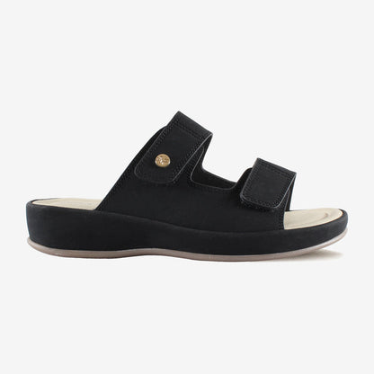 Chloe Black Slides – Black Adjustable Comfortable Slides for Women