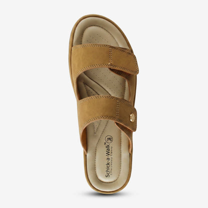 Chloe Tan Slides – Adjustable Comfortable Slides for Women