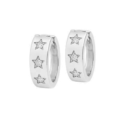 Chunky Shine Hoops in Titanium