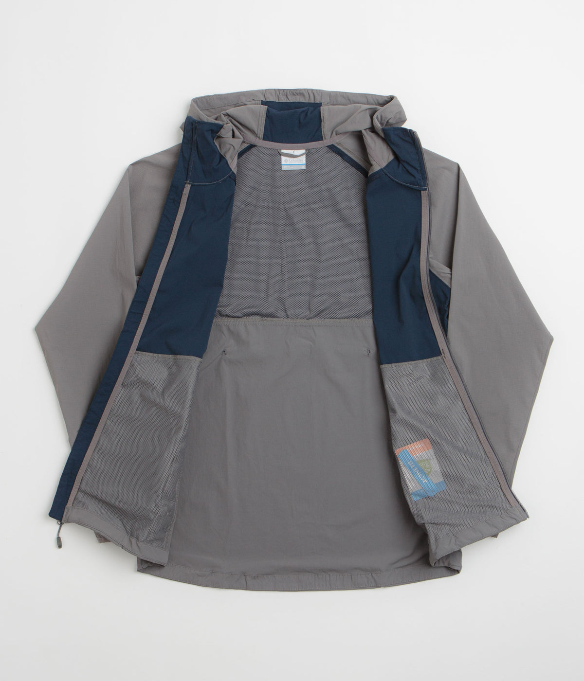 Columbia Tech II Wind Full Zip Jacket - City Grey / Collegiate Navy