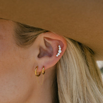Crawler CZ Flat Back Stud