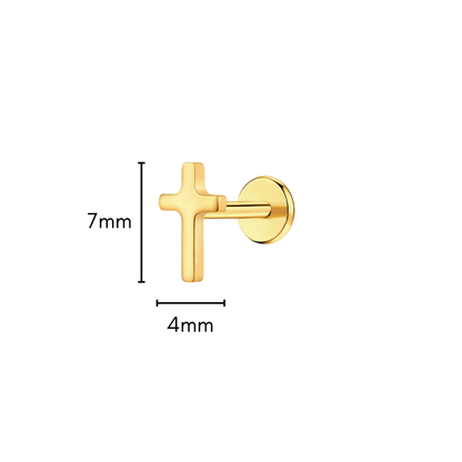Cross Flat Back Stud
