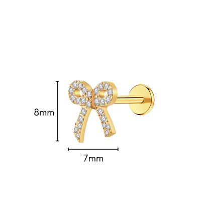 Crystal Bow Flat Back Stud